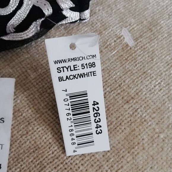 R & M Richards Black and Shite Soutache Midi Dress New with Tags Size 10 - Picture 8 of 10